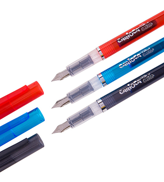 Ручка перьевая Carioca "Stilo", 3 картриджа, корпус ассорти, блистер