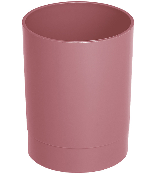 Подставка-стакан СТАММ "Офис. Voyage. Agra",  пластик, круглый, бордовый