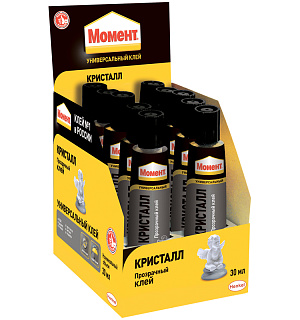 Клей Момент "Кристалл", прозрачный, 30мл, шоу-бокс