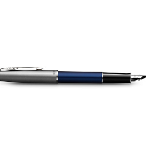 Ручка перьевая Parker "Sonnet Sand Blasted Metal&Blue Lacquer" черная, 0,8мм, подарочная упаковка
