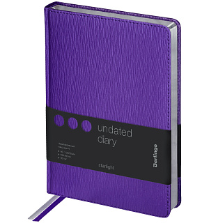 Ежедневник недатир. A5, 160л., кожзам, Berlingo "Starlight", серебр. срез, фиолетовый