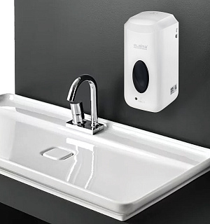 Дозатор для жидкого антисептика LAIMA CLASSIC, СЕНСОРНЫЙ, 1 л, спрей, с блоком питания, 607319