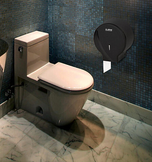 Диспенсер для туалетной бумаги LAIMA PROFESSIONAL ORIGINAL (Система T2), малый, черный, ABS-пластик, 605767