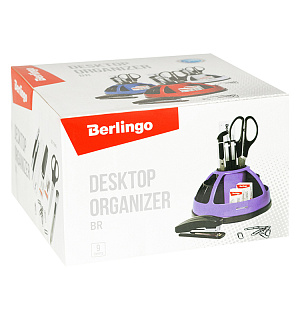 Настольный органайзер Berlingo "BR", 9 предметов, вращающийся, черный/красный