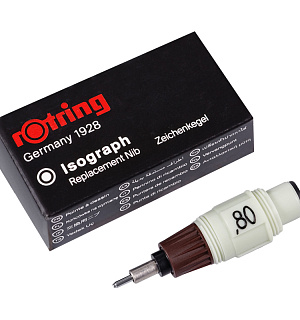 Пишущий элемент для изографа Rotring 0,8мм, картон. упаковка