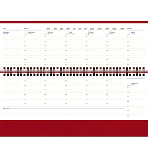 Планинг недатированный, 64л., 330*130мм, кожзам, Berlingo "Vivella Prestige", красный