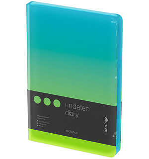 Ежедневник недатир. A5, 136л., кожзам, Berlingo "Radiance", голубой/зеленый градиент