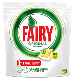 Капсулы для посудомоечной машины Fairy "Original. All in1. Лимон", 84шт.