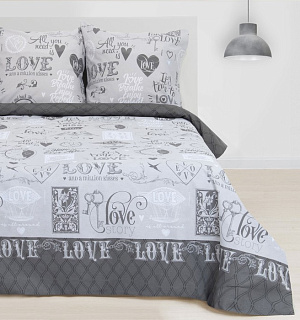 Постельное бельё "Этель" 1.5 сп Love 143*215 см, 150*214 см, 70*70 см -2 шт