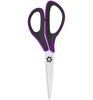 Ножницы Berlingo "Easycut 350", 21см, сиреневые, эргономичные ручки, мягкие вставки, европодвес