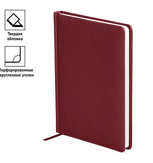 Ежедневник датированный 2023г., A5, 176л., кожзам, OfficeSpace "Winner", бордовый