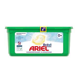 Капсулы для машинной стирки Ariel "Для чувствит. кожи", 26шт*24,2г (ПОД ЗАКАЗ)