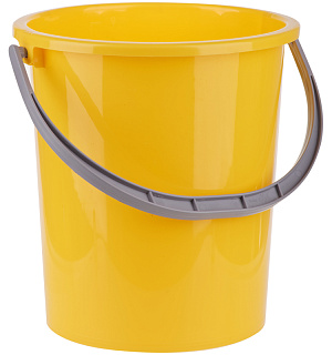 Ведро пластиковое, пищевое OfficeClean, мерная шкала, желтое, 9л