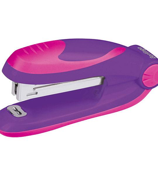 Степлер №10 Berlingo "Fuze" до 15л., 50 скоб, пластиковый корпус, фиолетовый