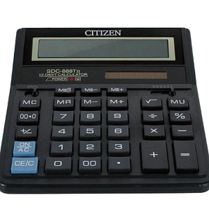 Калькулятор настольный ПОЛНОРАЗМЕРНЫЙ CITIZEN бухг.SDC-888TI 12р.DualPower