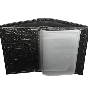 Портмоне водителя OfficeSpace иск. кожа, черный, кайман