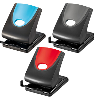 Дырокол Berlingo "Office Soft" 40л., пластиковый, с фиксатором, ассорти, с линейкой