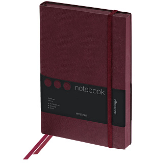 Записная книжка А5 80л., кожзам, Berlingo "Western", с резинкой, коричневый