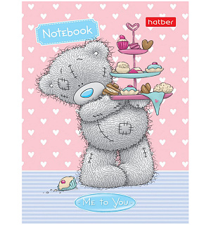 Блокнот А7 48л. на склейке Hatber "MeToYou", 3-х цветный блок