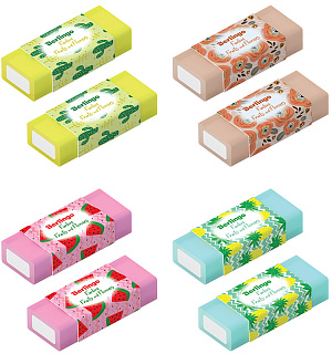 Ластик Berlingo "Funline. Fruits and Flowers", 8шт., 50*20*11мм, пакет с европодвесом