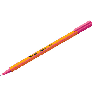 Ручка капиллярная Berlingo "Rapido" розовая, 0,4мм, трехгранная