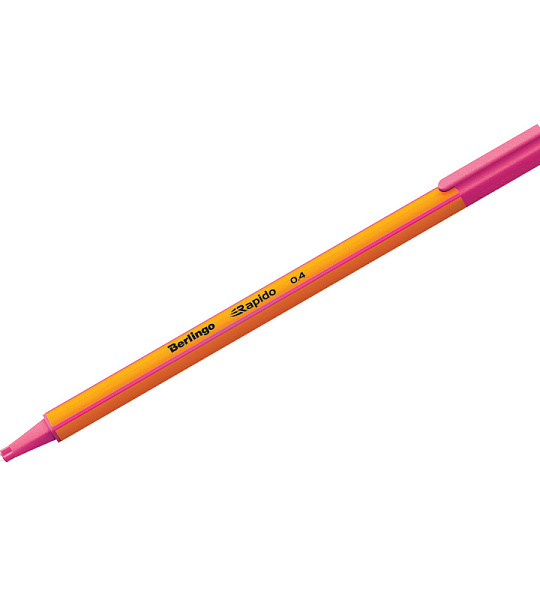 Ручка капиллярная Berlingo "Rapido" розовая, 0,4мм, трехгранная