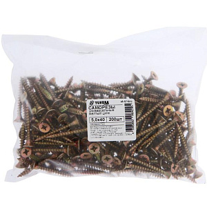 Саморезы универсальные ТУНДРА krep 5.0x40 мм, желтый цинк, 200 шт.