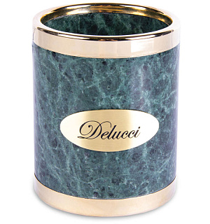 Стакан для карандашей Delucci, зеленый мрамор