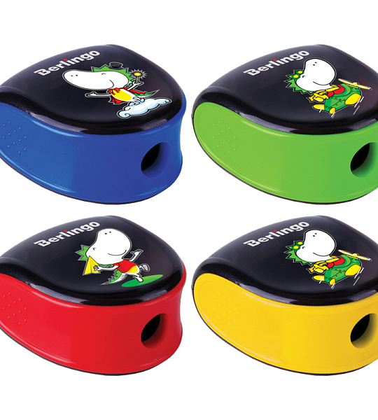 Точилка пластиковая Berlingo "Tiny Dragon" 1 отверстие, контейнер, ассорти, дисплей