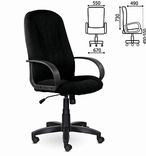 Кресло офисное BRABIX "Classic EX-685", ткань С, черное, 532022