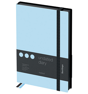 Ежедневник недатир. A5, 136л., кожзам, Berlingo "Instinct", черный/аквамарин, с резинкой