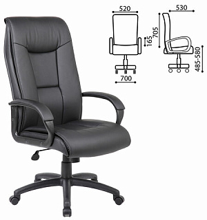 Кресло офисное BRABIX PREMIUM "Work EX-513", экокожа, черное, 531943