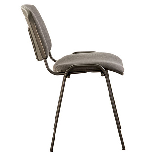 Стул для персонала и посетителей BRABIX "Iso CF-005", черный каркас, ткань серая, 531972