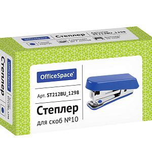 Мини-степлер №10 OfficeSpace до 7л., пластиковый корпус, синий