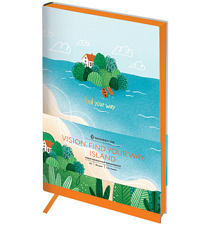 Ежедневник недатир. A5, 136л., кожзам, Greenwich Line "Vision. Find your way. Island", тон. блок, цв. срез