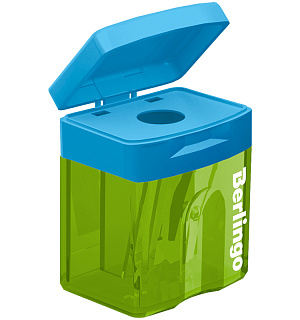 Точилка пластиковая Berlingo "Fuze" 1 отверстие, контейнер, ассорти