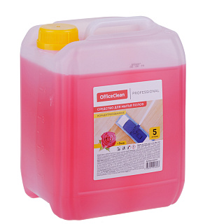 Средство для мытья полов и стен OfficeClean Professional "Роза", концентрат, канистра, 5л