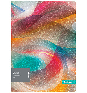 Папка-уголок Berlingo "Waves", 200мкм, с рисунком, с эффектом блесток