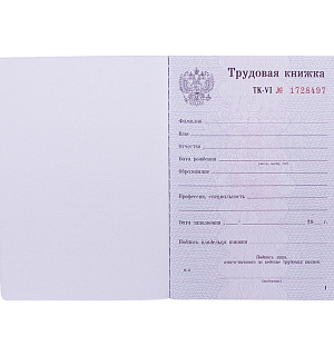 Бланк "Трудовая книжка" Гознак