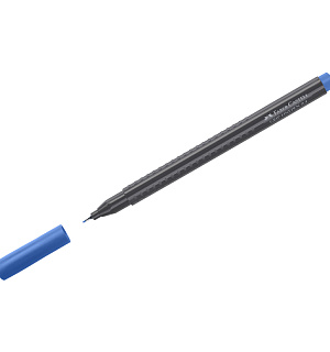 Ручка капиллярная Faber-Castell "Grip Finepen" синяя, 0,4мм, трехгранная
