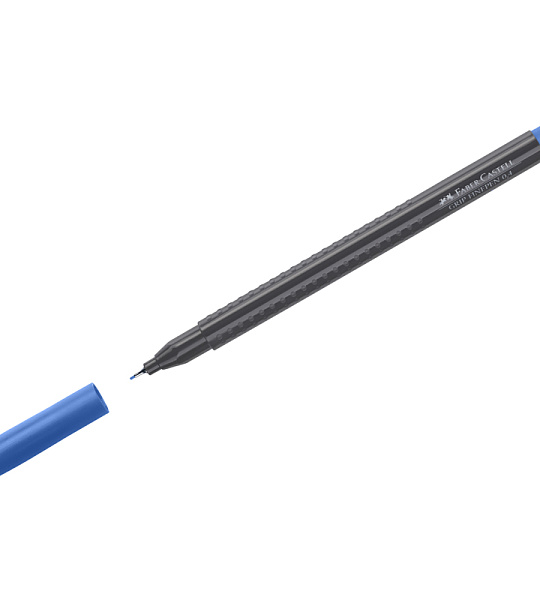 Ручка капиллярная Faber-Castell "Grip Finepen" синяя, 0,4мм, трехгранная