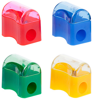 Точилка пластиковая ArtSpace "Сундучок" 1 отверстие, контейнер, ассорти