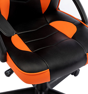 Кресло компьютерное BRABIX "Shark GM-203", экокожа, черное/оранжевое, 532513