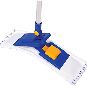 Швабра OfficeClean Professional, телеск.ручка,пласт.держ.40см,насадка МОП микрофибра/абразив(карман)