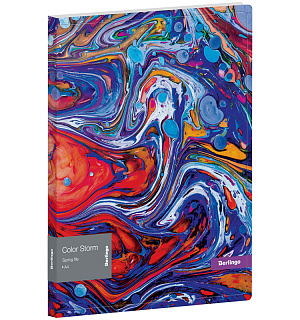 Папка с пружинным скоросшивателем Berlingo "Color Storm", 17мм, 600мкм, с внутр. карманом, с рисунко