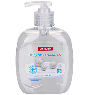 Мыло-крем жидкое OfficeClean "Жемчужное", антибактериальное, с дозатором, 300мл