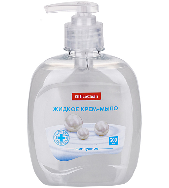 Мыло-крем жидкое OfficeClean "Жемчужное", антибактериальное, с дозатором, 300мл