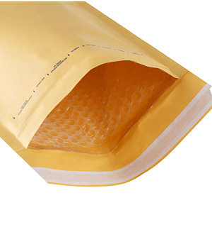 Пакет почтовый Курт и К, 250*350мм, коричневый крафт, пузыр. пленка, отр. лента