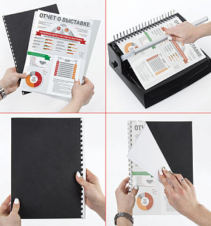 Обложки картонные для переплета БОЛЬШОЙ ФОРМАТ А3, КОМПЛЕКТ 100 шт., тиснение под кожу, 230 г/м2, черные, BRAUBERG, 530944