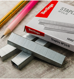 Скобы для степлера №24/8 Berlingo, оцинкованные, 1000шт.